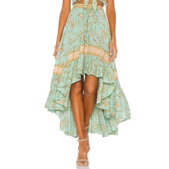 Spell and the Gypsy Collective Maisie Vintage Turquoise High low Skirt Small b96 - Picture 1 of 9